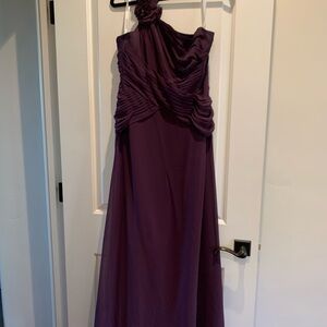 David's Bridal One Shoulder Purple Dress